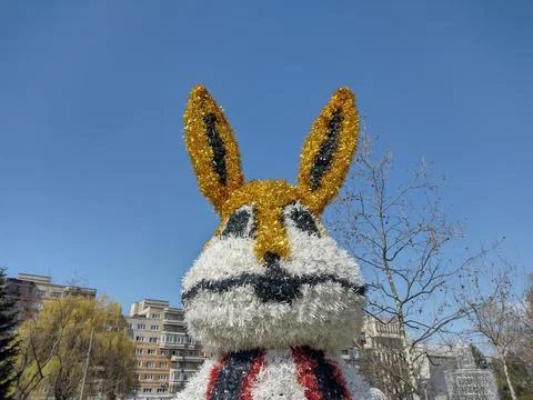 Decorative rabbit in Baia Mare city, Romania Фото