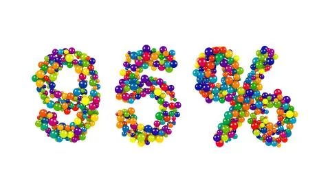 Decorative rainbow colored 95 percent sign Stock Illustration