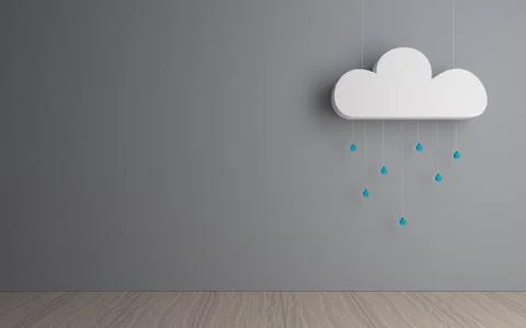 Decorative rainy cloud in room Stock Illustration