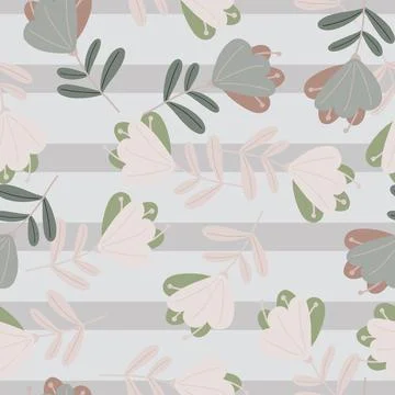Decorative random seamless pattern with cute simple style flowers ornament. G Illustrazione stock