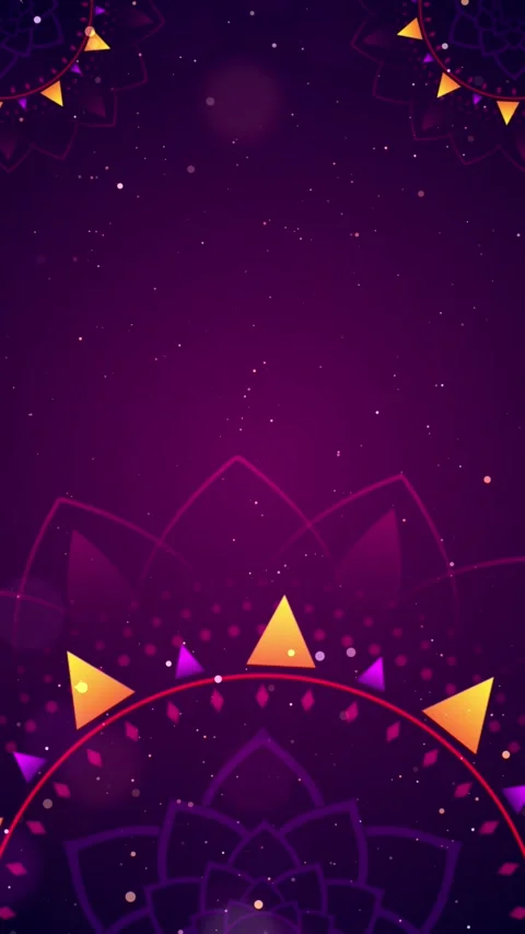 Decorative Rangoli in the corners with Particles Stock Footage 316037223