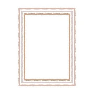 Decorative Rectangle Frame Border, Textured Striped Layered Outline Design .. Stock Illustration