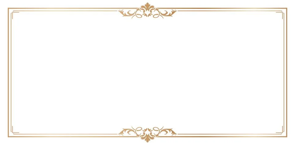 Decorative rectangle frame floral crest ornament Stock Illustration