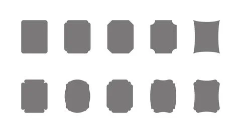 Decorative rectangle tag label form for note text set. Vintage rectangular shape Stock Illustration