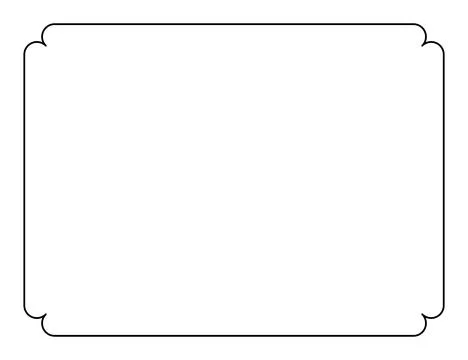Decorative rectangular frame double curved rounded corners Stock Illustration