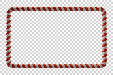 Decorative red and white candy cane frame Illustrazione stock