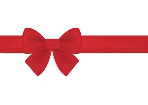 Decorative red bow with horizontal ribbon. Stock Illustration