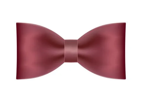 Decorative red bow. Vector bow for page decor isolated on white. Stock Illustration