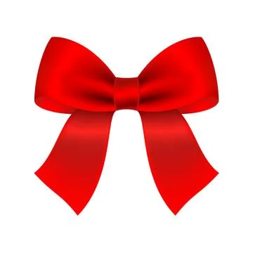Decorative red bow. Vector bow for page decor isolated on white Illustrazione stock