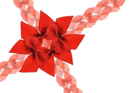 Decorative red bows Stock Photos