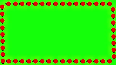 Decorative Red Dotted Frame Animation on Green Screen 库存影片 334986937