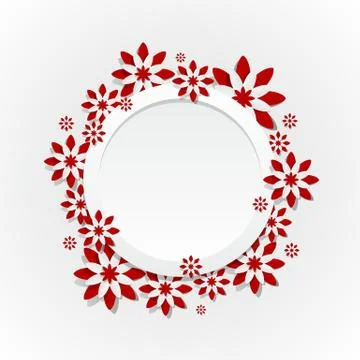 Decorative Red Flowers Stock Illustration