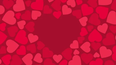 Decorative red hearts background seamless motion graphic animation Stock Footage 313602406