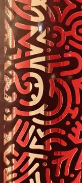 Decorative Red Panel with Lights Stock Illustration