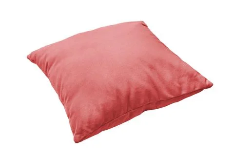 Decorative red rectangular pillow for sleeping and resting isolated on whit.. Foto stock