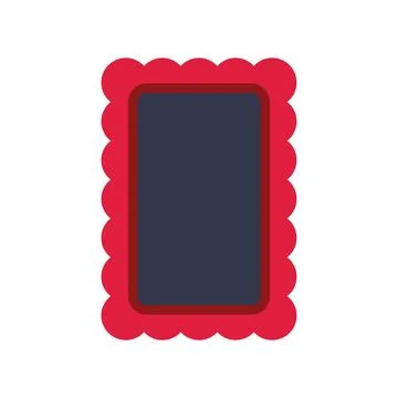 Decorative red wavy frame displaying empty space for design Stock Illustration