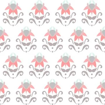 Decorative Repeat pattern In Pink And Grey Stock Illustration