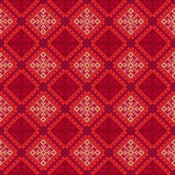 Decorative repeating pattern inspired by traditional Russian embroidery Illustrazione stock