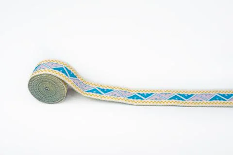 Decorative ribbon  with intricate geometric patterns Stock Photos