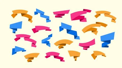 Decorative ribbon set. Vector illustration Stock Illustration