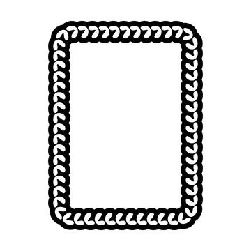 Decorative rope braid border frame vector illustration collection minimal b.. Stock Illustration
