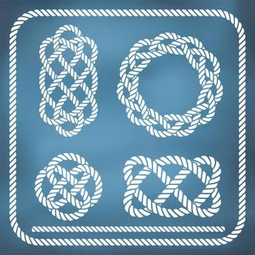 Decorative rope knots Stock Illustration