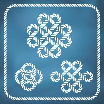 Decorative rope knots Stock Illustration