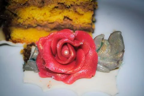 Decorative rose for the cake Stock Photos