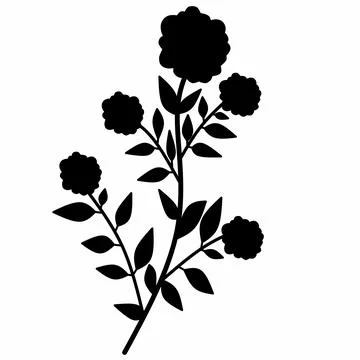 Decorative rose with leaves Stock-Illustration