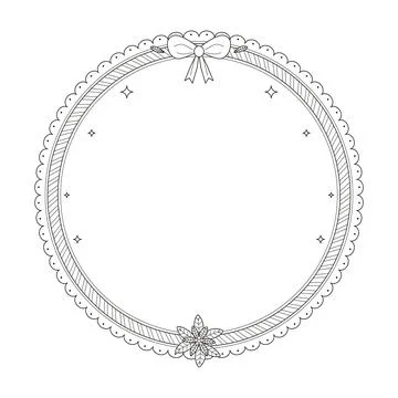 Decorative round floral frame vector Stock Illustration