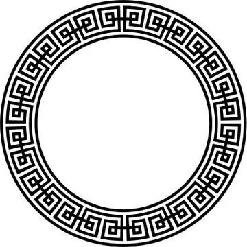 Decorative round frame. Abstract vector geometric ornamentd. Vector illustrat Stock Illustration