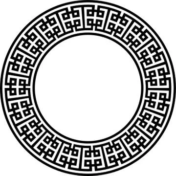 Decorative round frame. Abstract vector geometric ornamentd. Vector illustrat Stock Illustration