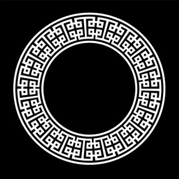 Decorative round frame. Abstract vector geometric ornamentd. Vector illustrat Stock Illustration