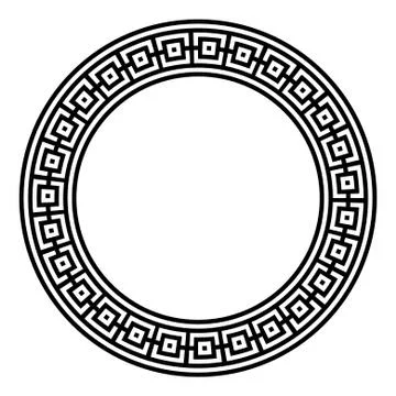 Decorative round frame. Abstract vector geometric ornamentd. Vector illustrat Stock Illustration