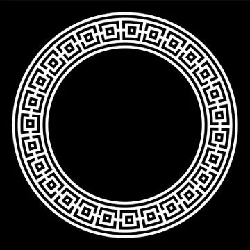 Decorative round frame. Abstract vector geometric ornamentd. Vector illustrat Stock Illustration