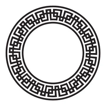 Decorative round frame. Abstract vector geometric ornamentd. Vector illustrat Illustrazione stock