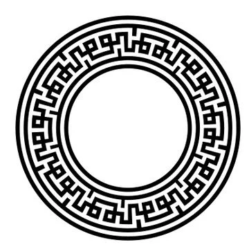 Decorative round frame. Abstract vector geometric ornamentd. Vector illustrat Illustrazione stock