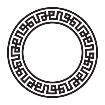 Decorative round frame. Abstract vector geometric ornamentd. Vector illustrat Stock Illustration