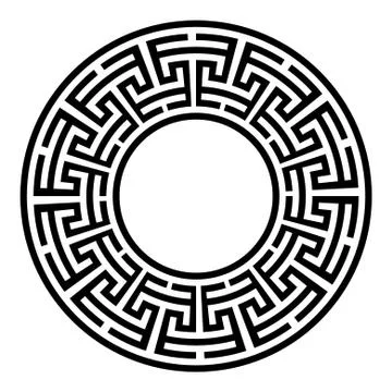 Decorative round frame. Abstract vector geometric ornamentd. Vector illustrat Stock Illustration