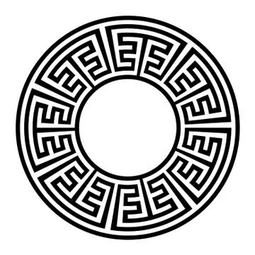 Decorative round frame. Abstract vector geometric ornamentd. Vector illustrat Stock Illustration