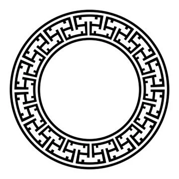 Decorative round frame. Abstract vector geometric ornamentd. Vector illustrat Stock Illustration