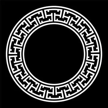 Decorative round frame. Abstract vector geometric ornamentd. Vector illustrat Stock Illustration