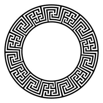 Decorative round frame. Abstract vector geometric ornamentd. Vector illustration Stock Illustration