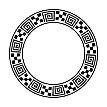 Decorative round frame. Abstract vector geometric ornamentd. Vector illustration Stock Illustration