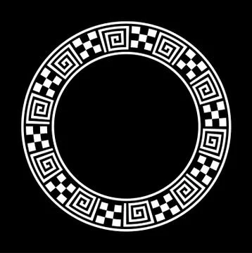 Decorative round frame. Abstract vector geometric ornamentd. Vector illustration Stock Illustration