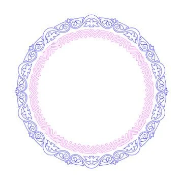 Decorative round frame border with antique baroque style for plate design Stock Illustration