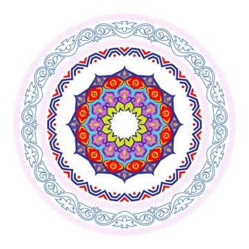 Decorative round frame border with antique baroque style for plate design Stock Illustration
