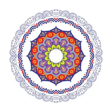 Decorative round frame border with antique baroque style for plate design Stock Illustration