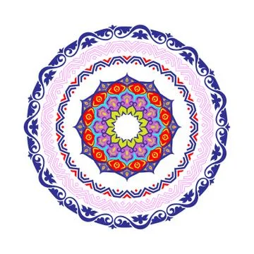 Decorative round frame border with antique baroque style for plate design Stock Illustration