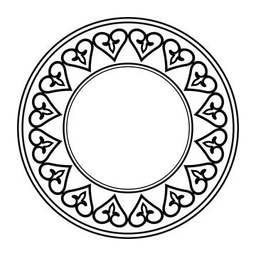 Decorative round frame for design with abstract floral pattern. Circle frame.  Stockillustratie